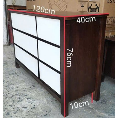 Oak 05 : Tủ Gổ Sồi 6 Ngăn Kéo - Ngang 3 + 3